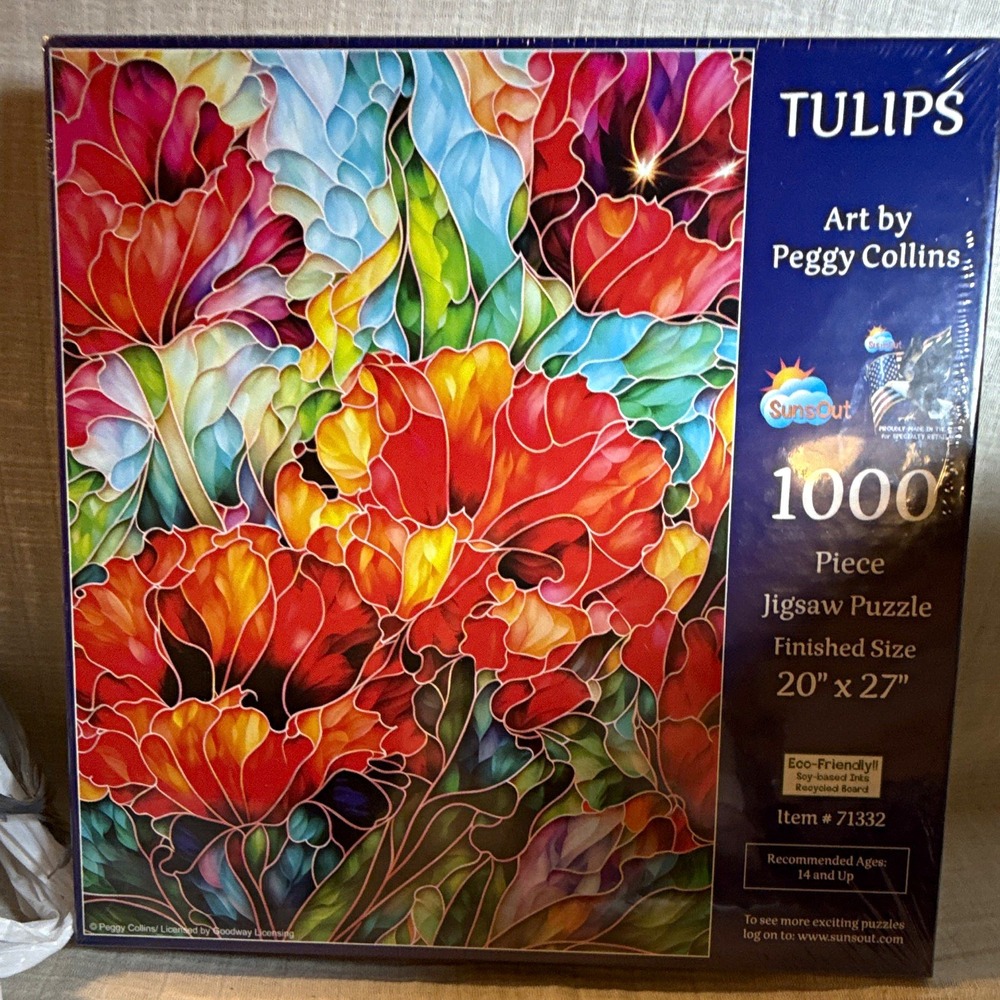 SunsOut Tulips Peggy Collins 1000 Pc Jigsaw Puzzle 20" x 27" #71332